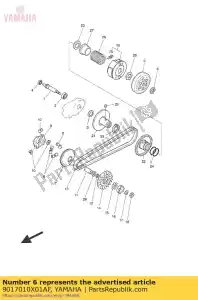 yamaha 9017010X01AF ecrou - Bottom side