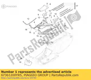 Piaggio Group 67361200YR5 fu?raumabdeckung - La partie au fond