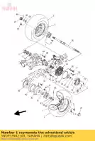 5NDF53902100, Yamaha, roue arrière comp. yamaha yfm yfmx wolverine x grizzly yfmf 350 24 44, Nouveau