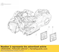 1R000098, Piaggio Group, zestaw uszczelek cylindra vespa primavera sprint vespa zapm808g, zapm80200, zapm8020, zapma7200, zapma78g zapma720 zapma78g,  zapmd7200,  946 150 946 2013 2014 2015 2016 2017 2018 2019 2020 2021 2022, Nowy