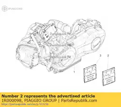 Tutaj możesz zamówić zestaw uszczelek cylindra od Piaggio Group , z numerem części 1R000098: