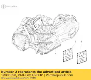 Piaggio Group 1R000098 zestaw uszczelek cylindra - Dół