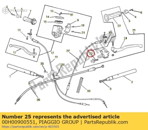 aprilia 00H00900551 ajustador de palanca de embrague - Lado inferior