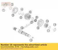 61233102000, KTM, engrenage solide 2.g ktm super duke 990 2010 2011 2013, Nouveau