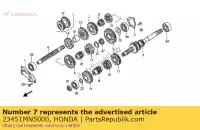 23451MN5000, Honda, engrenage, arbre intermédiaire honda gl goldwing  gl1500 1500 , Nouveau