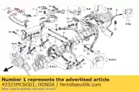43323MCSG01, Honda, tuyau comp. b, frein secondaire honda st pan european a  st1300 st1300a 1300 , Nouveau