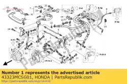 Aqui você pode pedir o mangueira comp. B, freio secundário em Honda , com o número da peça 43323MCSG01: