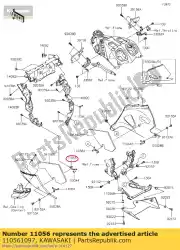 Ici, vous pouvez commander le support, capotage lwr, fr, l auprès de Kawasaki , avec le numéro de pièce 110561097: