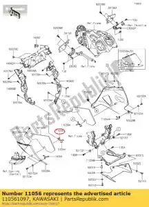 Kawasaki 110561097 support, capotage lwr, fr, l - La partie au fond