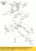 33001061318R, Kawasaki, Arm-comp-swing, f.s. zwart bx250 kawasaki ninja z 250 2015 2016, Nieuw