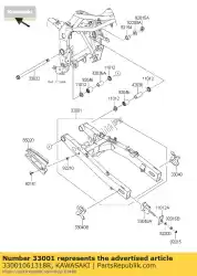 Aquí puede pedir arm-comp-swing, f. S. Black bx250 de Kawasaki , con el número de pieza 33001061318R: