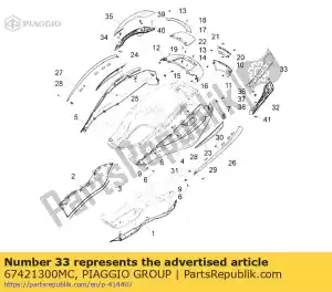 Piaggio Group 67421300MC linker bovenste handgreep achter - Onderkant