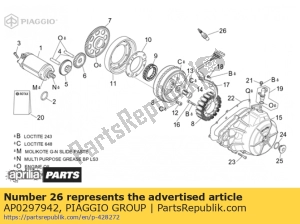 aprilia AP0297942 spark plug dcpr9e - Upper side