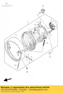 suzuki 3510010FA0999 conjunto de faros - Lado inferior