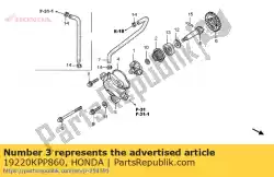 Ici, vous pouvez commander le couvercle, pompe à eau auprès de Honda , avec le numéro de pièce 19220KPP860: