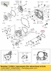 Here you can order the gasket,transmission cove from Kawasaki, with part number 110610897: