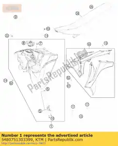 ktm 5480751303399 depósito de combustible cpl. transp.10l 11 - Lado inferior