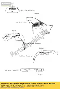 kawasaki 560691120 modello, coperchio laterale, sinistra kvf750lc - Il fondo