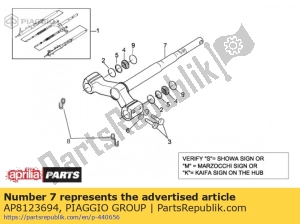 aprilia AP8123694 basis met kop - Onderkant