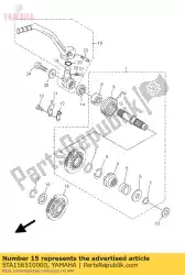 versnelling, stationair draaien van Yamaha, met onderdeel nummer 5TA156510000, bestel je hier online: