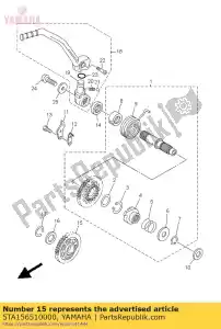 yamaha 5TA156510000 engrenagem, chute ocioso - Lado inferior