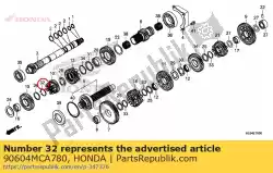 borgring, 32mm van Honda, met onderdeel nummer 90604MCA780, bestel je hier online: