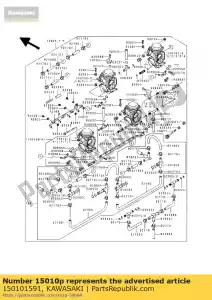 Kawasaki 150101591 carburetor,lh,outside - Bottom side