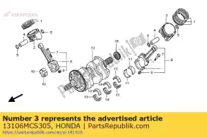 honda 13106MCS305 zuiger, l. (o.s. 0,50) - Onderkant