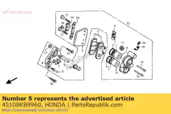 Here you can order the spring, pad from Honda, with part number 45108KB9960: