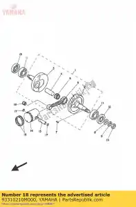 yamaha 93310210M000 rodamiento (27v) - Lado inferior