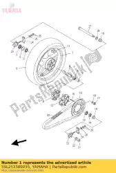 Qui puoi ordinare ruota fusa, posteriore da Yamaha , con numero parte 5SL253380035: