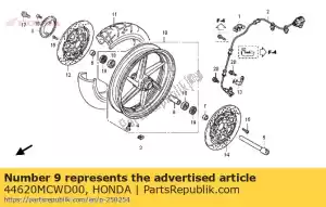 honda 44620MCWD00 colletto, fr. distanza dell'asse - Il fondo