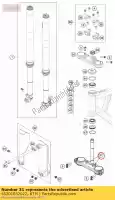 45201032022, KTM, larva del moscardón. abrazadera triple cpl. husqvarna ktm  sx sxs 0 5 50 2012 2014 2015 2016 2017 2018 2019 2020, Nuevo