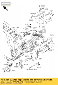 kawasaki 132711699 plaat, verblijf, rh zr1100-c4 - Onderkant