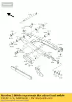 330401076, Kawasaki, Catena di regolazione esterna kl650-a1 kawasaki klr tengai 500 650 1987 1988 1989 1990 1991, Nuovo