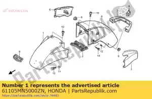 Honda 61105MN5000ZN guardabarros a, fr. * r176c * - Lado inferior