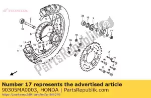 honda 90305MA0003 écrou, axe, 16mm - La partie au fond