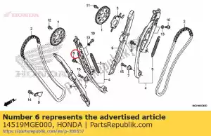 Honda 14519MGE000 perno, especial, 6x17 - Lado inferior