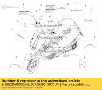 2H002849000A6, Piaggio Group, kit de adesivos para rodas dianteiras vespa zapcb0100 zapcb0101 zapcb0103 zapcb0104 zapcb0eb zapma9100 zapma9101 zapma9102 zapma9eb 0 25 45 70 2018 2019 2020 2021 2022, Novo