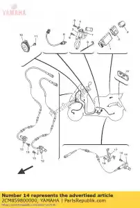 yamaha 2CM859800000 wheel sensor assy, rear - Bottom side