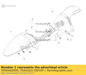 Piaggio Group 5996660090 guarda-lamas dianteiro - Lado inferior