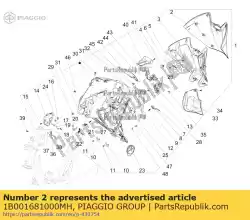 Tutaj możesz zamówić drzwiczki górnej obudowy od Piaggio Group , z numerem części 1B001681000MH: