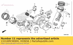 Here you can order the bearing d, crankshaft side (green) from Honda, with part number 13316MCW000: