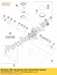 Here you can order the piston kit gr. Ii 350 exc-f 12 from KTM, with part number 00050000201: