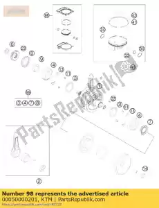 ktm 00050000201 piston kit gr.ii 350 exc-f 12 - Bottom side