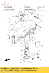 yamaha 5VX241910000 soporte, depósito de combustible 1 - Lado inferior