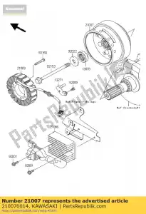 Kawasaki 210070014 rotor - La partie au fond