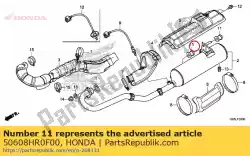 rubber, uitlaatdemperbevestiging van Honda, met onderdeel nummer 50608HR0F00, bestel je hier online: