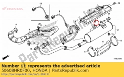 Aquí puede pedir goma, montaje de silenciador de Honda , con el número de pieza 50608HR0F00: