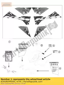 ktm 83608099000 jeu de décalcomanies 505 atv sx 2009 - La partie au fond
